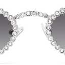 SOJOS Retro Skinny Oval Rhinestone Sunglasses for Women 90s Styles Bling Hippie Disco Trendy Sun Glasses Small Face SJ1205