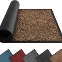 Mibao Front Door Mat, Dirt Trapper Welcome Mat for Outdoor Indoor, Non-Slip Waterproof Doormat, Durable Machine Washable Low Profile Entry Rug for Back Door Outside Patio Porch, 30" x 18", Brown (30"L x 18"W x 0.3"Th)