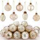 Syhood 24 Pcs Mercury Glass Christmas Ornaments 2.36 Inch Antique Vintage Glass Ornaments Rustic Xmas Balls for Christmas Tree Wreaths Garland Party Wedding Decoration(Silver,Oval)