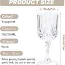 CHLJAR 24 PCS Plastic Clear Wine Glasses Goblets Clear Vintage Wine Glasses, Reusable Drinkware Vintage Champagne, Plastic Goblets for Parties for Wedding Reception Grand Event Party, 7oz