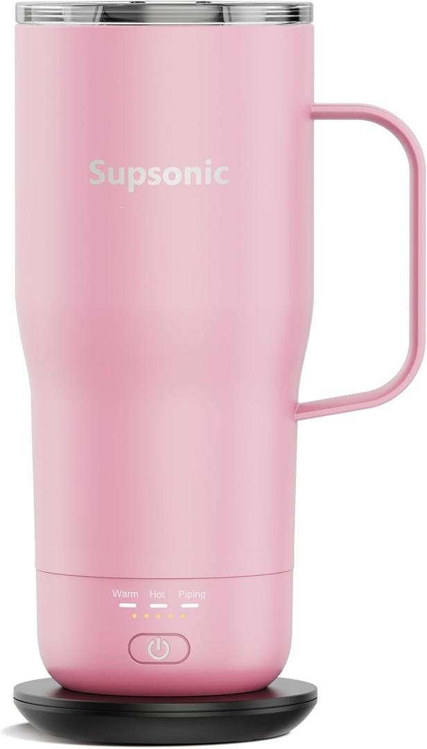 Supsonic - Smart Heated Coffee Mug, 20oz Rechargeable Self Heating Mug, Electric Temperature Control Coffee Cup for Beverage, Coffee at Home & Outdoor, Heated Coffee Mug Gifts for Men Women | S3 (Cherry Blossom)