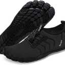 Racqua Water Shoes Quick Dry Barefoot Beach Aqua Sport Swim Surf Pool Hiking Diving Walking for Men Women (Wz111-black)