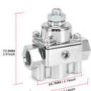 12-803 Adjustable Fuel Pressure Regulator with Gauge, Compatible with Holley and Edelbrock Carburetors, 4.5-9 PSI, 3/8" NPT, 1-in 2-Out