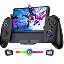 Switch Controllers for Nintendo Switch/OLED Controller, Switch Wireless Pro Controller One-Piece Joypad, Full-Size Ergonomic Handheld Mode Controller with Battery/RGB/Turbo/Programming(Black)