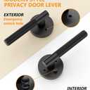 Asidrama 4 Pack Privacy Door Handles with Lock,Matte Black Door Handles Interior for Bedroom or Bathroom, Heavy Duty Black Door Levers, Reversible Keyless Turn Lock Interior Door Handle
