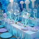 Civaner 52 Pcs Under The Sea Party Decorations 4 Sets Mermaid Table Centerpiece Balloons Stand Kit Mermaid Birthday Centerpieces with Base for Ocean Beach Baby Shower Birthday Party Decor