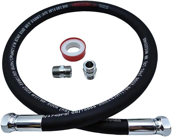 Industrial Grade Compressor Jumper Hose 3/8" NPT Male x 12" Length,Rubber Air Hose with Both Sides 360°Swivel Fittings,2318 PSI & 320°F High Temp & Pressure Resistance for Compressed Air Systems