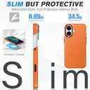 SHIELDON Genuine Leather Case for iPhone 17 6.3 Inch 2025 | Compatible with Magsafe, Updated Camera Button, Magnetic Wireless Charging, Anti-Scratch, Shockproof, Protective Phone Cover - Orange