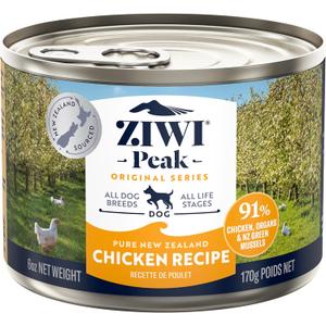 ZIWI Peak Canned Wet Dog Food All Natural, High Protein, Grain Free, Limited Ingredient, with Superfoods (Chicken, Case of 12, 6oz Cans), Best Before 23/09/2027