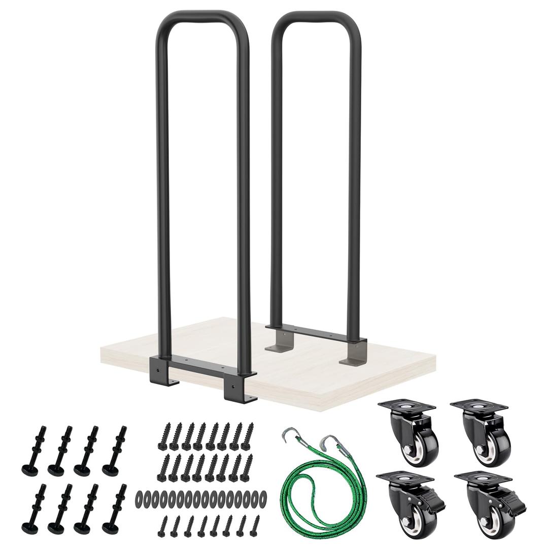 28Inches Cart Handle Dolly Converter Kit with 4 Locking Caster Wheels，Stee.
