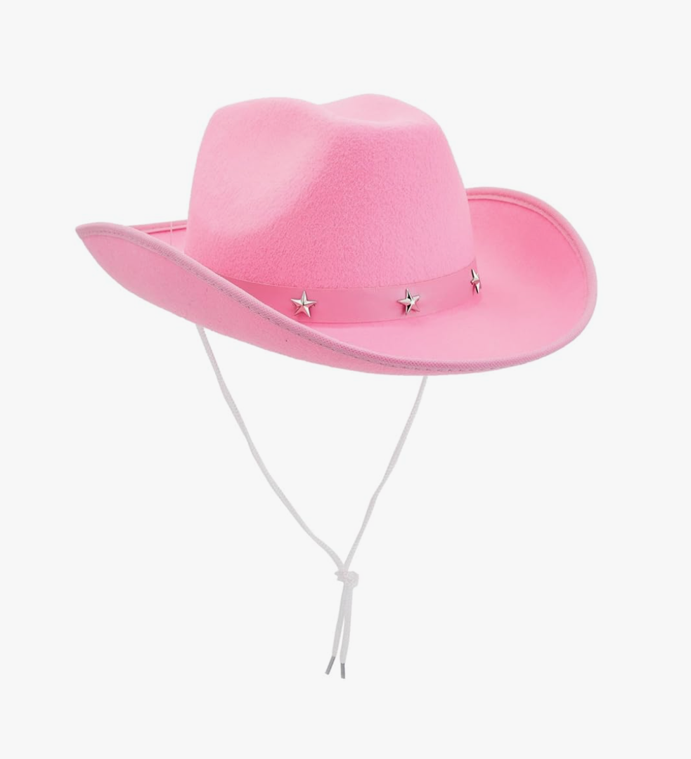 Felt Cowgirl Hat for Women and Men, Costume Accessories (14.8 x 10.6 x 5.9 Inches) Rose