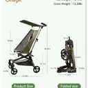 Oneye Travel Stroller for Airplane, Ultra Lightweight Baby Stroller for Toddlers with Canopy, Foldable & Compact Strollers with Jumbo Seat & Large Storage Basket,10.19lb,Stable & One-Hand Fold, Green