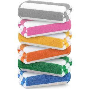 Antfuny 6 Packs Oversized 72x40 Inch Stripe Beach Towel Thin Set Extra Large XL Big Clearance Soft Super Pool Travel Bath Swim Camping Accessories Essentials Towels Bulk Men Women Adults Gift