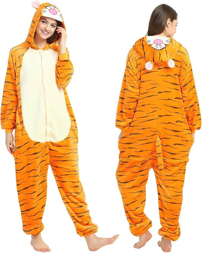 Adult Onesie Pajamas Flannel One Piece Cosplay Costume for Halloween Animal Unisex Sleepwear Homewear 150