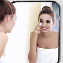 30x36 Inch Black Wall Mirror for Bathroom, Brushed Metal Framed Mirror with Rounded Corner, Rectangle Bathroom Vanity Mirror for Bedroom or Living Room, Horizontal/Vertical