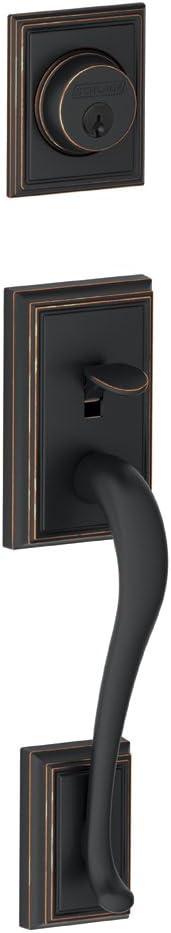 Schlage F58 ADD 505 Addison Exterior Handleset with Deadbolt, Aged Bronze (Exterior Half Only)