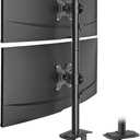 Suptek Dual LED LCD Monitor Stand up Desk Mount for 2 / Two Screens up to 32 inch Extra Tall 31.5" Pole Heavy Duty Fully Adjustable Stand Vertical Array (MD6802)