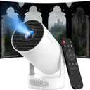 Built-in AppsMini Projector with Wifi and Bluetooth, Support 4K, Portable Projector, 5W Sound Base Speaker, 200 ANSI, Android, Auto Vertical Keystone 210 Rotatable Proyector