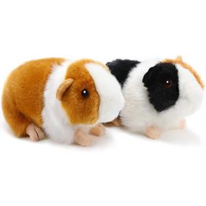 Aoriher 2 Pcs Cute Guinea Pig Stuffed Animal Christmas Guinea Pig Stuffer Gift 8 Inch Soft Black Yellow Hamster Plush Toys Nice Gift for Boys Girls Christmas Birthday Themed Party Supplies