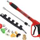 Tool Daily Deluxe Pressure Washer Gun, with Replacement Wand Extension, 5 Nozzle Tips, M22 Fitting, 40 Inch, 5000 PSI