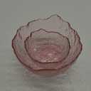 ZEAYEA Set of 2 Glass Salad Bowls, Pink Serving Bowls for Kitchen Prep, Decorative Large Candy Bowl, Irregular Shape Space Saving Nesting Set for Salad, Fruit, Snack, Dessert