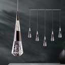 Pendant Light Fixtures,5-Light Black Pendant Lights Kitchen Island Dimmable,Modern Chandeliers for Dining Room Kitchen Island Bedroom Hallway Entryway.