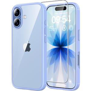TAURI for iPhone 17 Case, Anti-Yellowing with Screen Protector, Military-Grade Protection Shockproof Slim Phone Case for iPhone 17, Star Blue