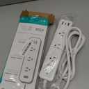 KMC USB-C PD Surge Protector 3-Outlet Power Strip, 30W Power Delivery USB-C Port, 2 USB-A Ports, 980J Surge Protection, 6-Foot Extension Cord, White