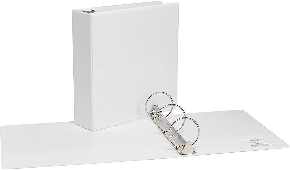 Staples 3-Ring Binder, 3 Inch Round-Ring Organizer for Home, Office, School, Holds up to 460-Sheets, White