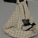 Baby Sling Carrier for Toddler, Houndstooth Baby Carrier Sling, Premium Cotton Linen Adjustable in Both Front and Back Shoulder Strap, Portable and Lightweight Toddler Carrier (Khaki)