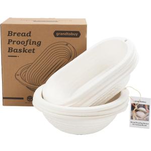 6pcs Round and Oval Pulp Bread Proofing Basket Sourdough Banneton Brotform Bread Baking Supply with Storage Bag 30pcs Disposable Non-Woven Liners for Professional Homemade Bread (3pcs 11 inch Oval + 3pcs 10 inch Round)