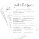 Finish the Lyrics, Bridal Shower Games for 50 Guests, Wedding Shower Games, 50 Cards, Minimalist