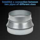 A-KARCK Air Duct Reducer 7" to 6", Round Duct Adapter Galvanized Steel for Inline Ventilation System, Connect Pipe with Duct Fan or Dryer Vent