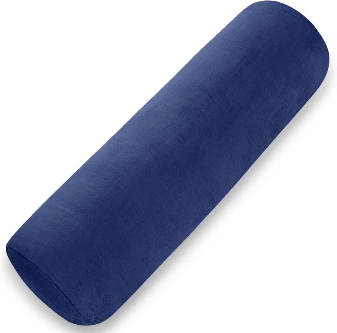 1 MIDDLE ONE Body Pillow for Adults, Bolster Pillow with Removable Velvet Cover, Long Round Pillow for Bed, 24 x 7.87 Inches, Blue
