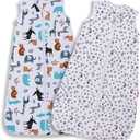 Lictin Baby Sleep Sack 0.5 Tog - 2 Pack Toddler Sleeping Sack 18-36 Months, Summer Baby Sleeping Bag, Sleeveless Baby Wearable Blanket with Adjustable Length and 2-Way Zipper