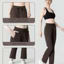 Women's Micro Flared Fleeced Sweatpants - Elastic Waist Drawstring, Warm Fleece for Winter Daily Wear (S)