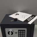 Goldenkey Small Safe with Keys&Code for Money Cash and Coin, Digital Mini Kids Safe Bank for Home, 6.69"D x 9.05"W x 6.69"H, 0.3 Cu.Ft. (Black-Classic)