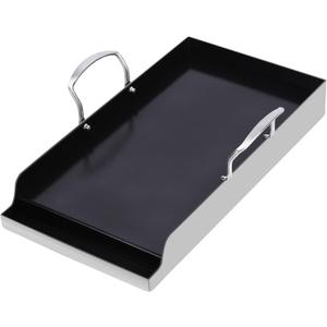 Utheer 19.5" x 10" Ceramic Nonstick Stainless Steel Griddle for Gas, Charcoal & Grill, Large Stove Top Griddle, Non-Toxic, PFAS/PFOA/PTFE Free, Oven Up to 500F, for BBQ, Camping & Kitchen