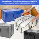 Blue Moving Bags - 20 Pack Extra Large Heavy Duty Storage Bags With Zipper & Reinforce Handles | 29x14x13 Inch Moving Tote Bags Bulk For Clothing, Shoes, Travel