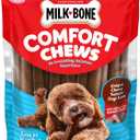Milk-Bone Mini Comfort Chews, Rawhide Free Dog Treats with Unique Chewy Texture and Real Beef, 6 Mini Chews (Pack of 5)