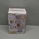 ENERGEVITY Manual Rotary Cheese Grater with Handle, 5 in 1 Replaceable Stainless Blades Cheese Shredder,Strong Suction Base Vegetable Slicer with Cleaning Brush & Bonus Storage Box for Blades (white)