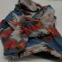 Fessceruna Womens Aztec Half Zip Up Hoodies Sweatshirt Casual Long Sleeve Oversized Ethnic Tribal Hooded Pullover Shirt Top (Medium, Blue)