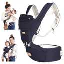FRUITEAM 6-in-1 Baby Carrier with Waist Stool, Adjustable for Breastfeeding, One Size Fits All - Adapt to Newborn, Infant & Toddler (Navy)