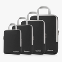 Gonex Compression Packing Cubes, 4pcs Expandable Storage Travel Luggage Bags Organizers Black