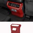 Savadicar Red Carbon Fiber Interior Accessories - Rear Center Console Panel Trim Cover for Ford F150 (2021-present) - Premium Texture Interior Decor Upgrade Option, 1 PCs