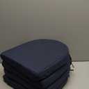 Chair Cushions for Dining Chairs with Ties and Removable Cover, Dining Kitchen Chair Pads with Non-Slip Bottom, High-Resilience Indoor Seat Cushions, 16'' x 16'' x 2'', Set of 4, Navy