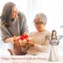 Retirement Gift for Woman 2025 - Happy Retirement Gifts for Coworker Teacher Nurses Boss Mom Grandma Sister Retirees Women Retirement Party Decorations with Angel Figurine Retirement Blessing Card