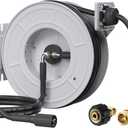 Giraffe Tools Pressure Washer Hose Reel with 65ft Replaceable Hose, Power Washer Retractable Hose Reel, Heavy Duty, Wall/Floor Mounted, 3200 PSI