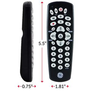 GE Universal Remote Control for Samsung, Vizio, LG, Sony, Sharp, Roku, Apple TV, TCL, Panasonic, Smart TVs, Streaming Players, Blu-ray, DVD, 4-Device, Silver, 33709