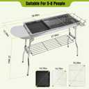 Portable BBQ Grill, Foldable Charcoal Grill Lightweight Smoker Grill for Outdoor Cooking Camping Hiking Picnics Tailgating Backpacking Party (Large gril(39x13.4x28"))